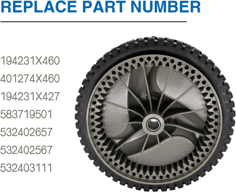 CMOOD 583719501 194231X460 Front Drive Wheels Compatible for Craftsman Lawn Mower Wheels for Craftsman Husqvarna & HU Front Wheel Drive Self Propelled Lawn Mower (2PCS) - Image 3